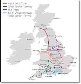 First Group franchise map 2019 FGP UK Rail Map Dec19