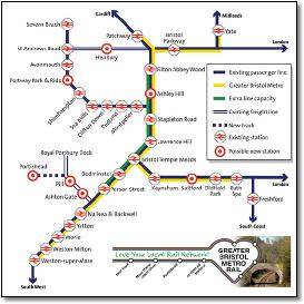 Bristol rapid transit tram map