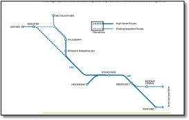 High Speed 2 south east services Greengauge 21 route map