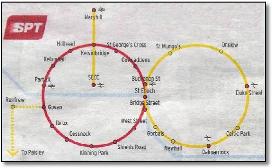 Glasgow Subway extension rail map