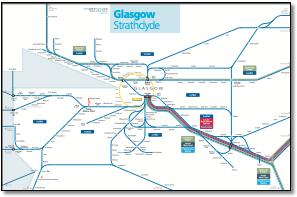 Glasgow  train / rail network map