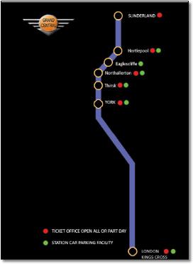 Grand Central trains rail map