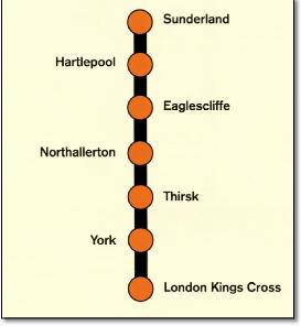 Grand Central trains rail map