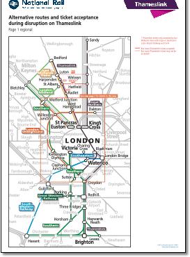 FCC Thameslink alternative routes / disruption map