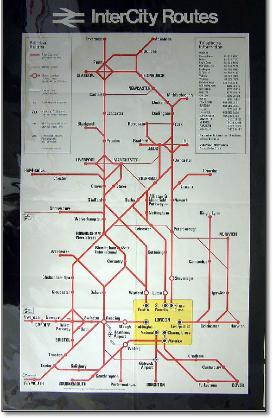 InterCity train rail map