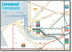 Liverpool Merseyside train /rail map