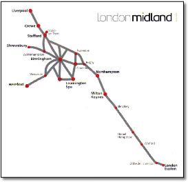 London Midland rail train map