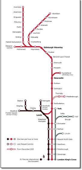 LNER East Coast train rail map