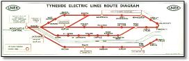 LNER Tyneside electric lines map train rail map