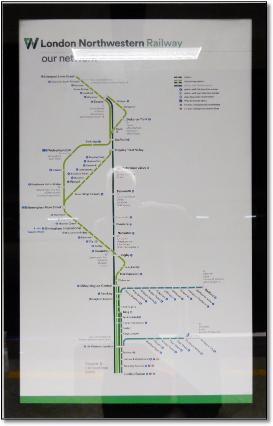 London Northwestern Railway poster train / rail map