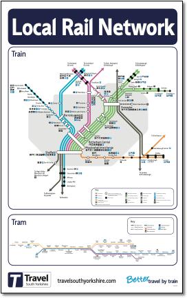 Yravel South Yorkshire train tram map