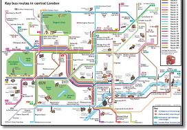 Central London bus map