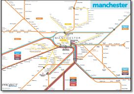 Manchester train / rail network map