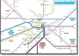 Manchester train / rail network map