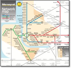 Mersey Travel Merseyrail rail train map
