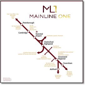 MainLine One ML1 rail train map