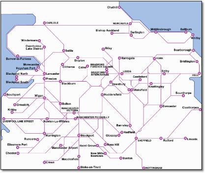 Northern train rail map DfT