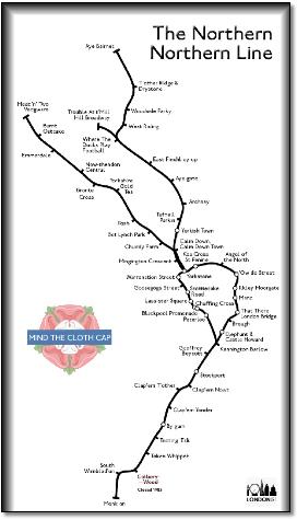 London Underground tube map  Northern Northern line