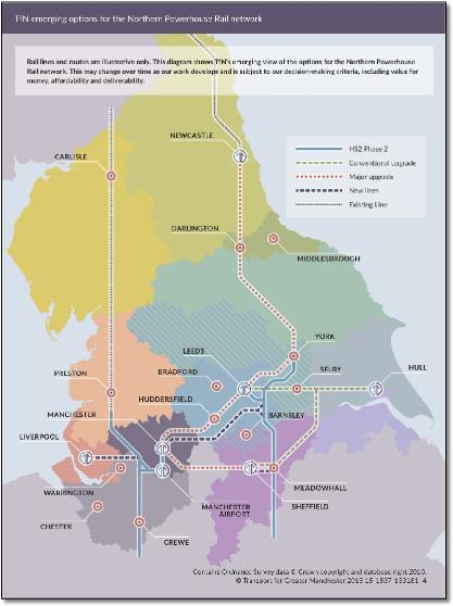 Northern Hub train rail map