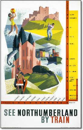 Northumberland by train poster