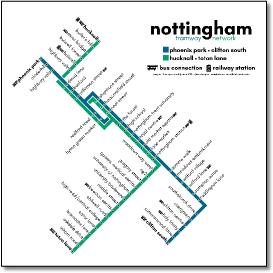 Nottingham tram map Tony Paoli