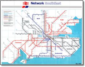 Network South East train rail map