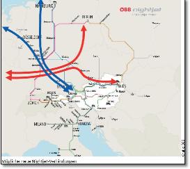 OBB Nightjet proposals map