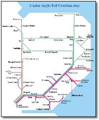 One East Anglia train rail map