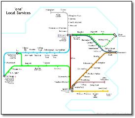 One East Anglia train rail map