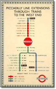 Piccadilly Line extensions map 1932 LTM