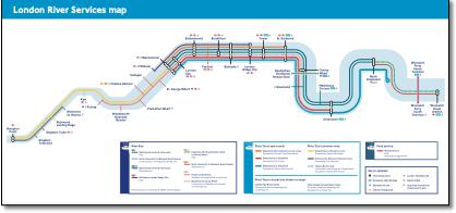 London River Thames river bus map