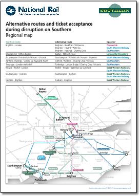 Southern alternative routes / disruption map