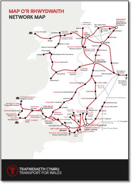 TfW Network map train / rail map