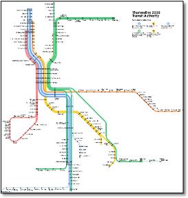 Thameslink 2000 Transit Authority Thameslink train / rail network map