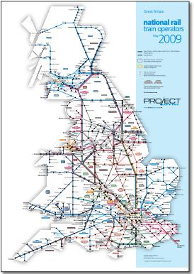 Gt Britain train / rail network map