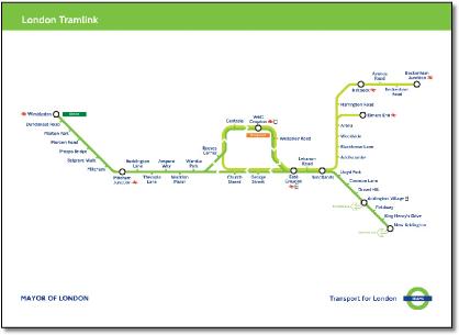 Croydon Tramlink map