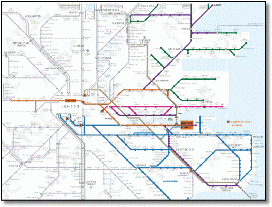London Thames Hub train / rail map
