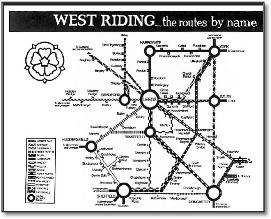 West Riding routes map historical