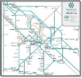 Birmingham West Midlands rail / train map EWMRE