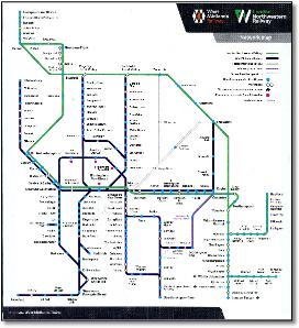 WMT leaflet mapLondon Midland rail / train map