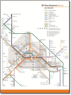 West Midlands Railway train / rail map