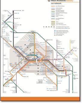 West Midlands Railway train / rail map